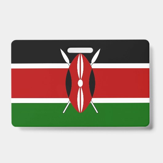 ケニアの国旗が付いた名札 バッジ (Front)