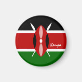 ケニアの国旗とケニアの祝日、旅行/スポーツ マグネット (正面)