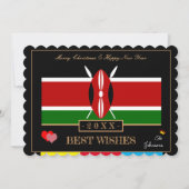 ケニアの国旗と新年のおめでと最高のうケニア シーズンカード (正面)