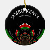 ケニアの国旗にインスパイアされたジャンボウェルカムデザイナート セラミックオーナメント (正面)