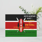 ケニアの国旗を使ったベイビーシャワーの招待状 招待状 (スタンド正面)