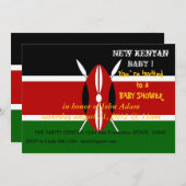 ケニアの国旗を使ったベイビーシャワーの招待状 招待状 (正面/裏面)