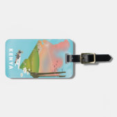 ケニアの地図イラストレーション旅行ポスター。 ラゲッジタグ (正面横)