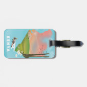 ケニアの地図イラストレーション旅行ポスター。 ラゲッジタグ (裏面横)