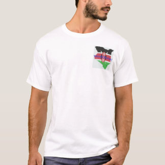 ケニアの旗および地図が付いている服装 Tシャツ