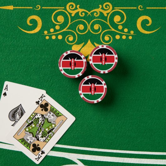 ケニアの旗 ポーカーチップ (ポーカーテーブル (スタック))