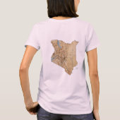 ケニアの旗+地図+テキストTシャツ Tシャツ (裏面)