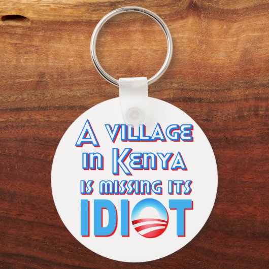 ケニアの村恋しく思は愚かなオバマ キーホルダー (正面)