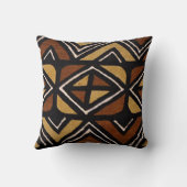 ケニアの泥の布パターン#2枕 クッション (裏面)