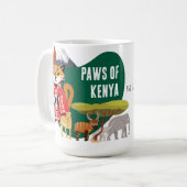 ケニアの爪 | アフリカの伝統文化ネコ コーヒーマグカップ (正面左)