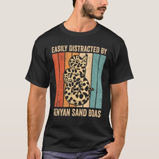 ケニアの砂浜のスネーク所有者に簡単に気を取られる Tシャツ (正面)