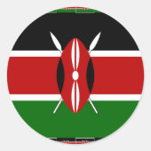 ケニアの美しい旗感動的の色にする ラウンドシール (正面)