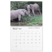 ケニアの野生動物カレンダー上の日の出(2ページ) カレンダー (2月 2027)