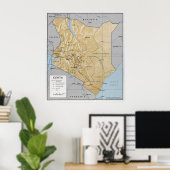 ケニアのCIAの地図1970 ポスター (ホームオフィス)