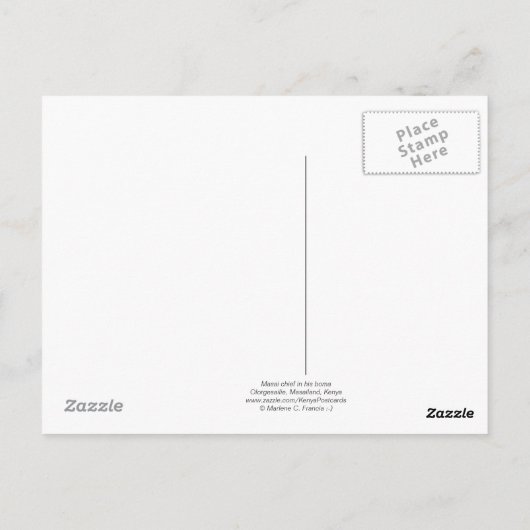 ケニアはがきのマサイ ポストカード (裏面)