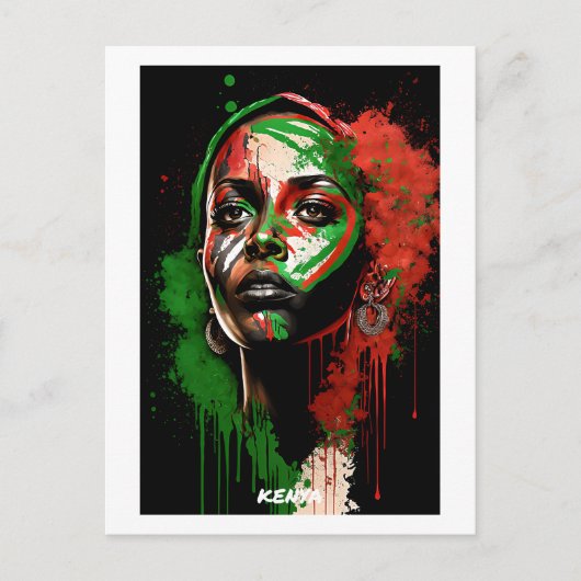 ケニアはがき – 芸術的ポートレート – 女性の世界 ポストカード (正面)