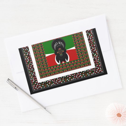 ケニアへようこそ。ケニアの美しい文字 長方形シール (封筒)