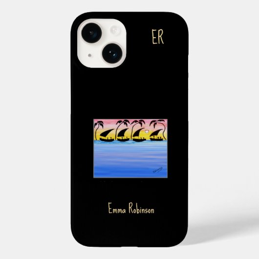 ケニアアフリカアート素晴らしサンセットセーリング Case-Mate iPhoneケース (裏面)