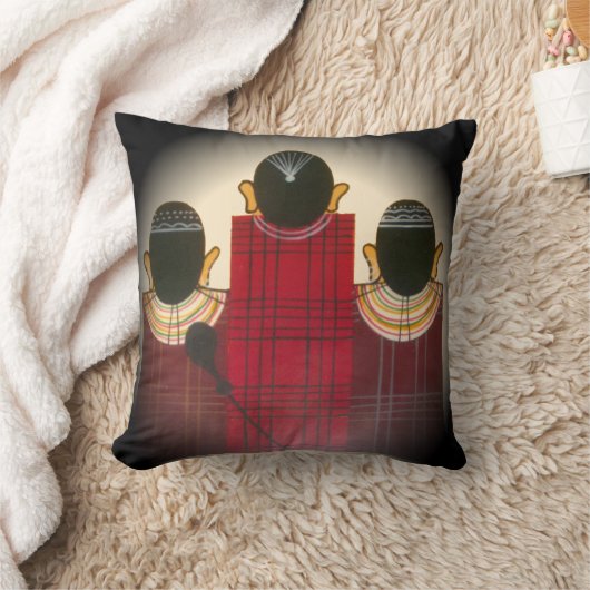 ケニアアフリカマサイ族ヴィンテージアート クッション (ブランケット)