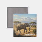 ケニアアンボセリ国立公園ゾウ マグネット (正面/裏面)