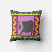 ケニアエレファントイエロー装飾用クッション クッション (裏面)