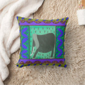 ケニアエレファントブルー装飾用クッション クッション (ブランケット)
