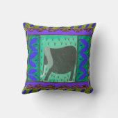 ケニアエレファントブルー装飾用クッション クッション (裏面)