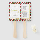 ケニアクリスチャンのカスタムウェディングプログラム ハンドファン (正面&裏面)