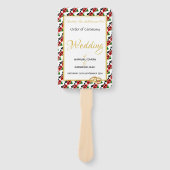 ケニアクリスチャンのカスタムウェディングプログラム ハンドファン (正面)