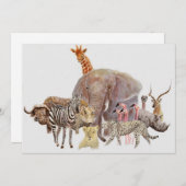 ケニアサファリ動物ノテカード サンキューカード (正面/裏面)