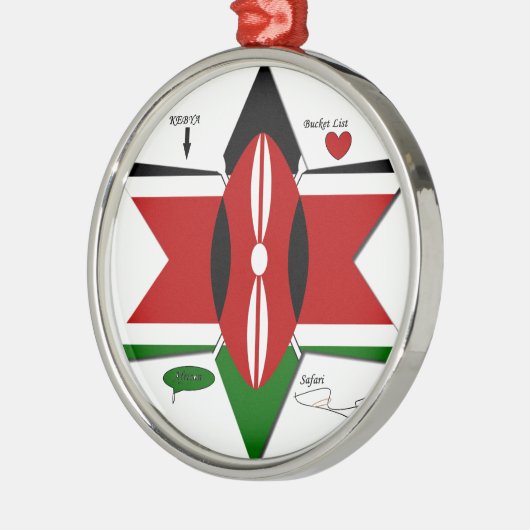 ケニアサファリ メタルオーナメント (左)