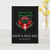 ケニアシールドデザイン:バタフライ国旗。 カード (黄色い花)