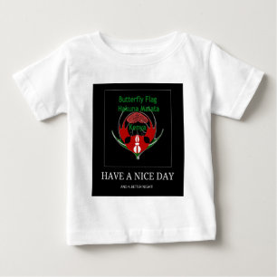 ケニアシールドデザイン:バタフライ国旗。 ベビーTシャツ