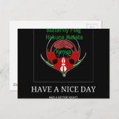 ケニアシールドデザイン:バタフライ国旗。 ポストカード (正面/裏面)