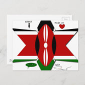 ケニアスター国立サファリ国旗の色のバケットリスト ポストカード (正面/裏面)