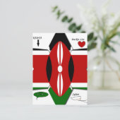 ケニアスター国立サファリ国旗の色のバケットリスト ポストカード (スタンド正面)