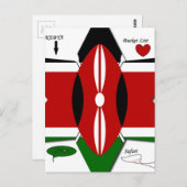 ケニアスター国立サファリ国旗の色のバケットリスト ポストカード (正面/裏面)