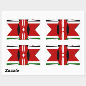 ケニアスター国立サファリ国旗の色のバケットリスト 長方形シール (シート)