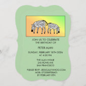 ケニアゼブラス、誕生日 招待状 (正面/裏面)