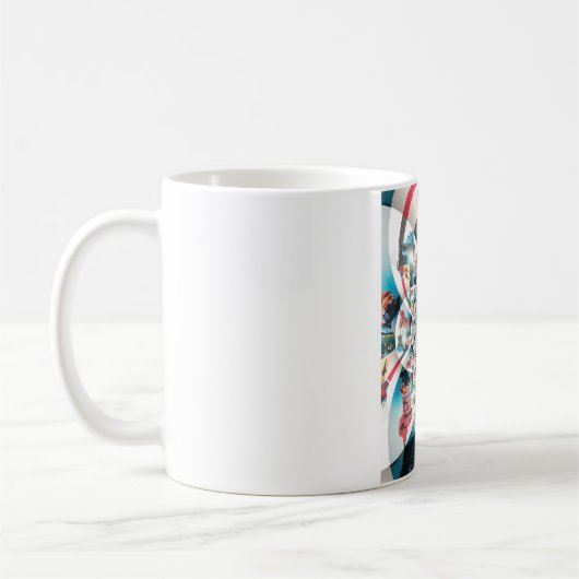 ケニアタペストリー万華鏡のように千変万化するパターンアートプリント コーヒーマグカップ (左)