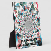 ケニアタペストリー万華鏡のように千変万化するパターンアートプリント フォトプラーク (側面)