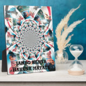 ケニアタペストリー万華鏡のように千変万化するパターンアートプリント フォトプラーク (側面)