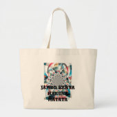 ケニアタペストリー万華鏡のように千変万化するパターンアートプリント ラージトートバッグ (正面)