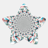 ケニアタペストリー万華鏡のように千変万化するパターンアートプリント 星シール (正面)