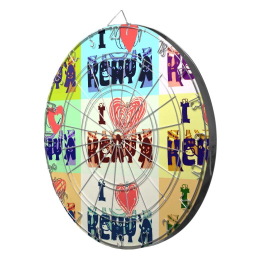 ケニアトラベルお土産ポップ・アートのアートプリント ダーツボード (正面右)