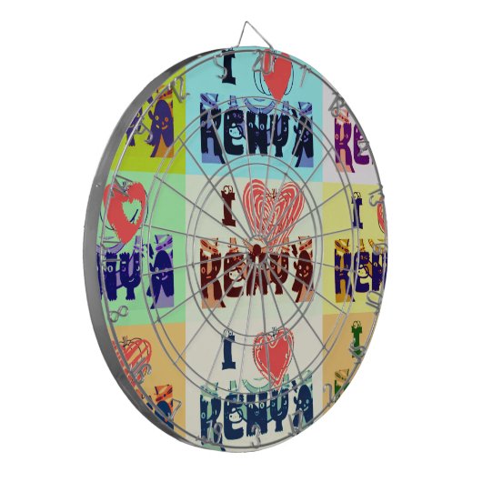 ケニアトラベルお土産ポップ・アートのアートプリント ダーツボード (正面左)