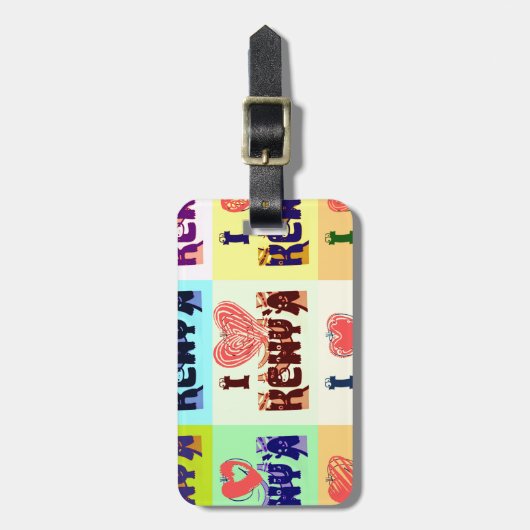 ケニアトラベルお土産ポップ・アートのアートプリント ラゲッジタグ (正面縦)