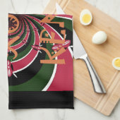 ケニアトラベルギフト – ハグ&キスデザイン キッチンタオル (四つ折り)