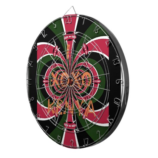 ケニアトラベルギフト – ハグ&キスデザイン ダーツボード (正面右)