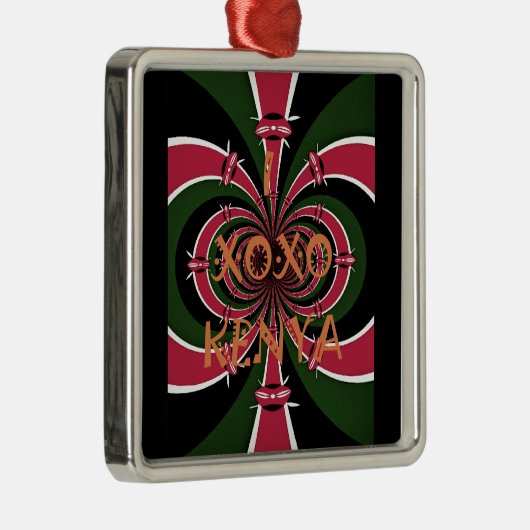 ケニアトラベルギフト – ハグ&キスデザイン メタルオーナメント (右)